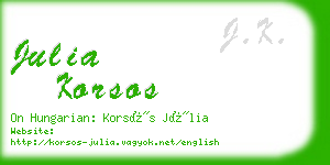 julia korsos business card